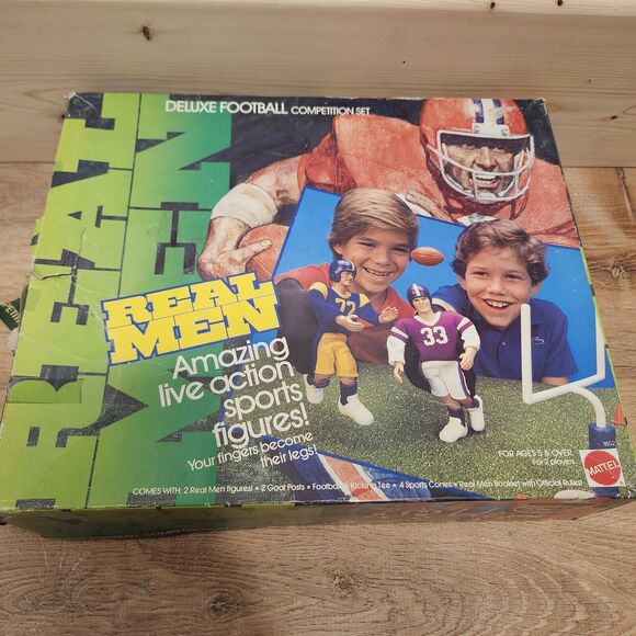1986 Mattel REAL MEN Deluxe Football Competition Set RARE VHTF Complete